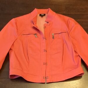 W by Worth Coral Cropped Jean Jacket